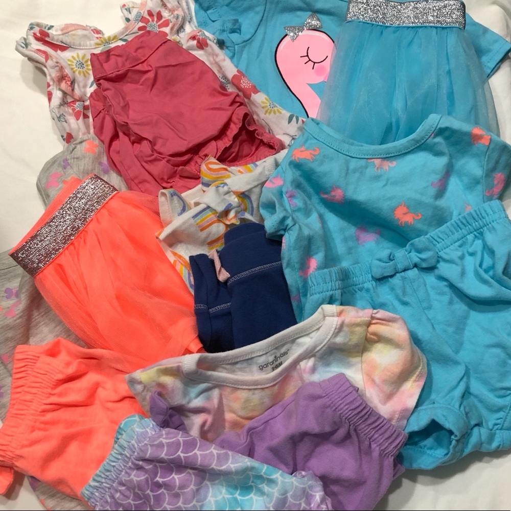 Lot (14pcs) of Baby Girl Clothes Sz 3-6M